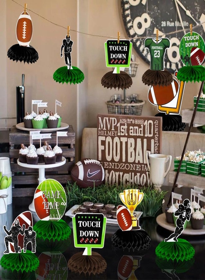 QEYMN Football Party Decorations, 10 PCS Football Centerpieces for Table, Superbowl Party Decorations 2026, Football Honeycomb Centerpieces Table Decoration for Footballs Birthday Tailgate Party Supplies - Image 4